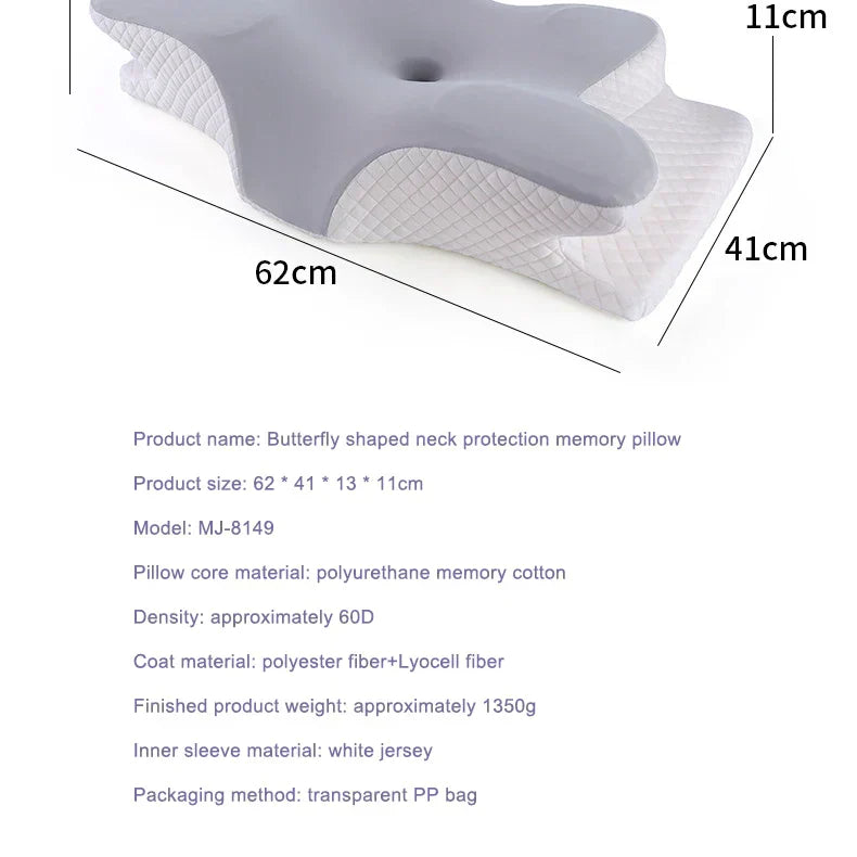 Memory Foam Orthopedic Pillow – Butterfly Shape for Neck Support