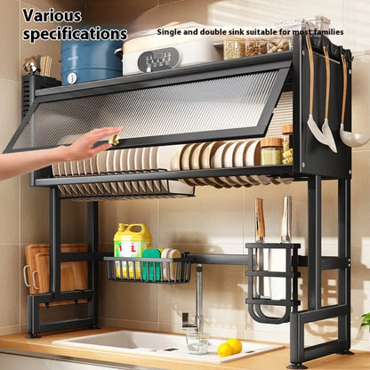 Over The Sink Dish Rack Kitchen Cutlery Drying Rack