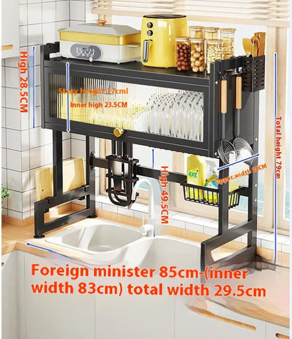 Over The Sink Dish Rack Kitchen Cutlery Drying Rack